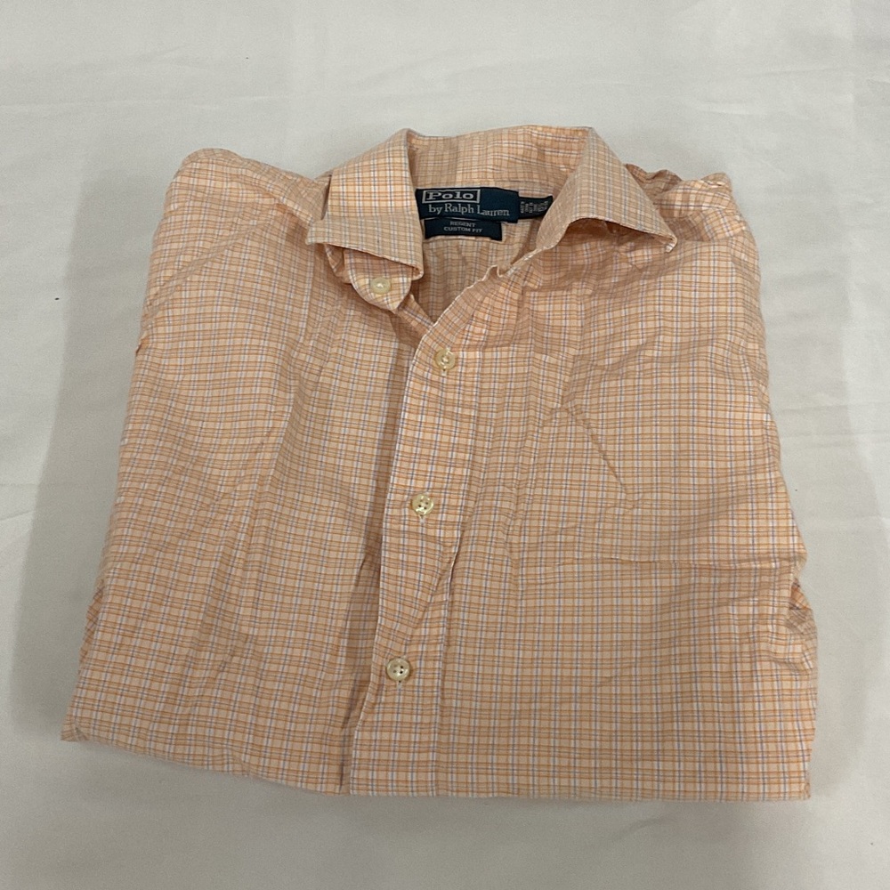 Ralph Lauren Men's Casual Orange Plaid Shirt